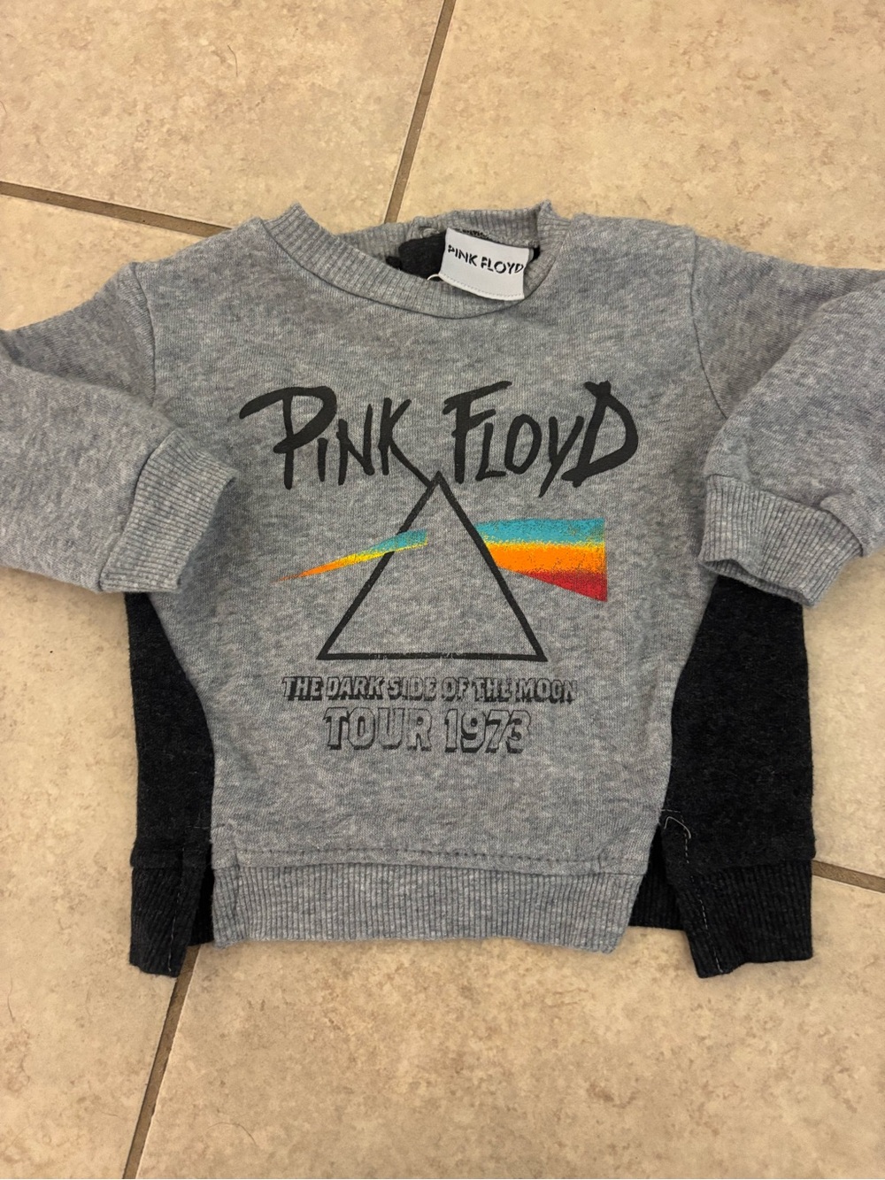 Pink Floyd Gray Kids Sweatshirt with Rainbow Prism Graphic